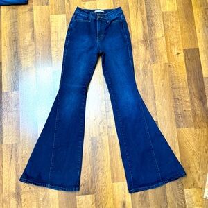 Vibe & Rant Dark Blue Flared Women's Jeans 1/25